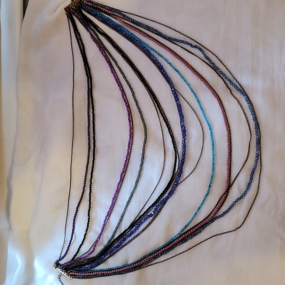 2/40 jewellry. Multi colored beaded and gold plated necklace - Picture 4 of 5